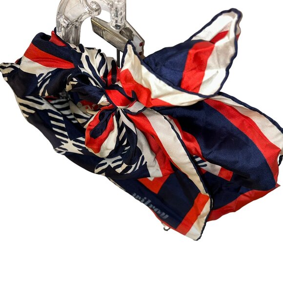 wilroy red white blue plaid vintage classic silk twill scarf - Picture 4 of 4